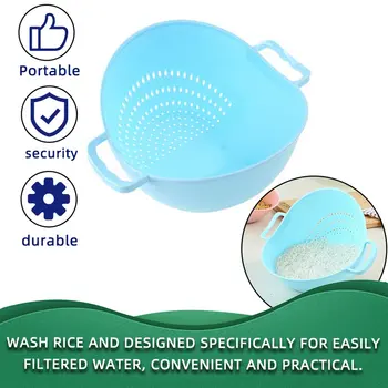 

New arrival Double Handle Rice Washing Machine Rice Strainer Basket Kitchen Basket Rice Wash Sieve Strainer Kitchen Tool Helper