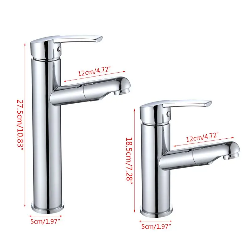 

Bathroom Kitchen Basin Faucet Single Handle Pull Out Spray Hot Cold Sink Tap MOLC