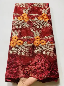 

New swiss voile lace fabric /wine african lace fabric embroidery swiss lace fabric 5yards 100% cotton fabric for dress FJ91