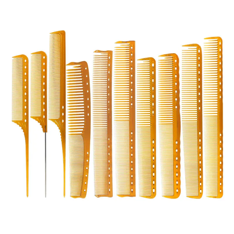 Hair Comb-Orange 10 шт./компл. расческа для стрижки Парикмахерская расческа термостойкая Антистатическая профессиональная салонная укладка расческа для волос 4 цвета - Цвет: Hair Comb-Orange