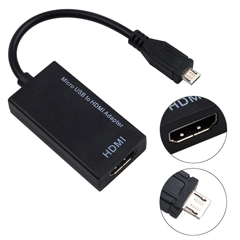 Micro USB к HDMI HD кабель-адаптер для мужчин и женщин 1080P HD HDMI аудио-видео кабель MHL конвертер для ТВ ПК ноутбука