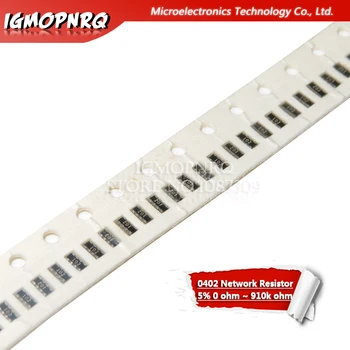 

100PCS/lot 0402 Network Resistor array 8P4R 2*4P 5% 0 ohm ~ 1M ohm 1k 10k 100k 1M 103 10 100 220 ohm