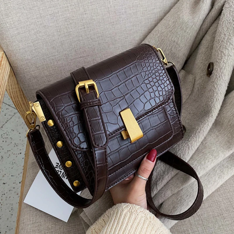 

Crocodile Pattern Crossbody Bags For Women 2019 Small Chain Handbag small bag PU Leather Hand Bag Ladies Designer Shoulder Bags