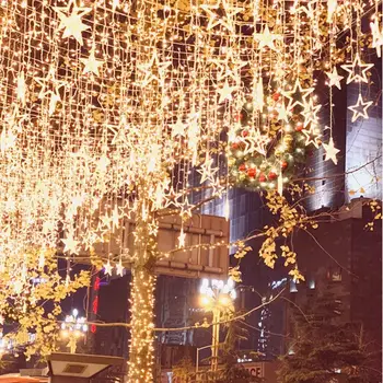 

PATIMATE 3 Star 3 Moon LED Light String Ramadan Decor For Home Eid Mubarak Islamic Muslim Party Decor Ramadan And Eid Decor