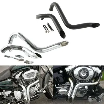 Motorcycle 1.75" Drag Pipes Exhaust For Harley Sportster 883 1200 Custom Forword Control 1986-2013 Touring Softail Dyna Fat Bob