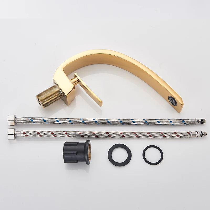 Rozin Bathroom Gold Basin Faucet Deck Mount Black Chrome Washing Basin Mixer Water Taps Creative Hot Cold Water Crane Mixers basin faucet,bathroom faucet