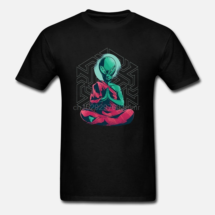 Мужская забавная футболка модная EDM Techno Alien Zen дизайн танцевального рейва