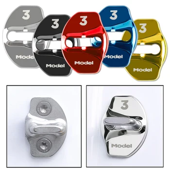 

2pcs Car Door Stainless Steel Lock Protection Cover For Tesla Model 3 Car styling Accessories