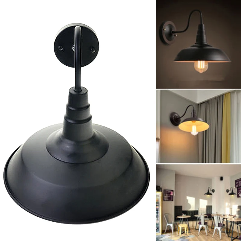 Черный винтажный стиль промышленный настенный кронштейн, светильник, крышка для лампы, внутренний наружный светильник, абажур, Современное украшение для дома