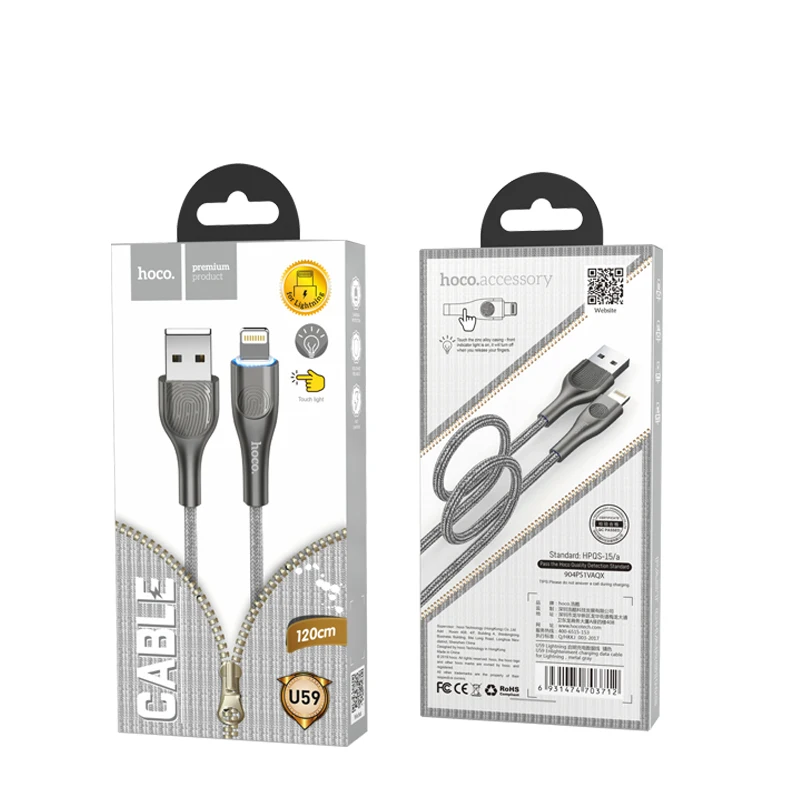 HOCO U59 20 шт./лот 1,2 м нейлоновый Прочный USB кабель для iPhone кабель Micro кабель для samsung USB кабель зарядное устройство провод