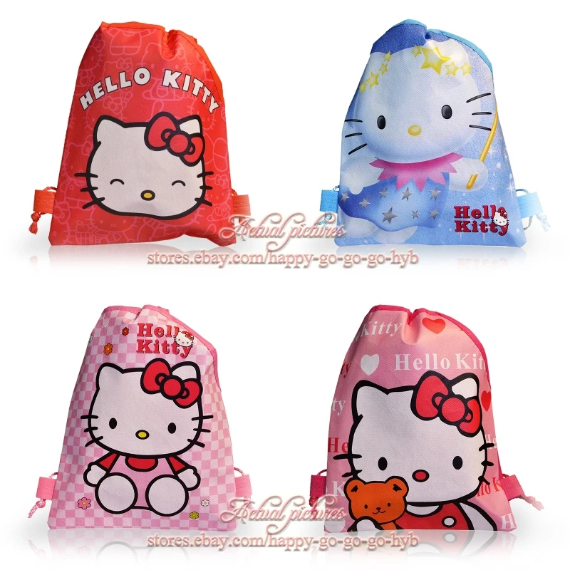 

1pc Random Style for Girls Cartoon Drawstring Backpacks School Shopping Small Bags 29*22CM Non Woven Fabrics Kids Party Gift