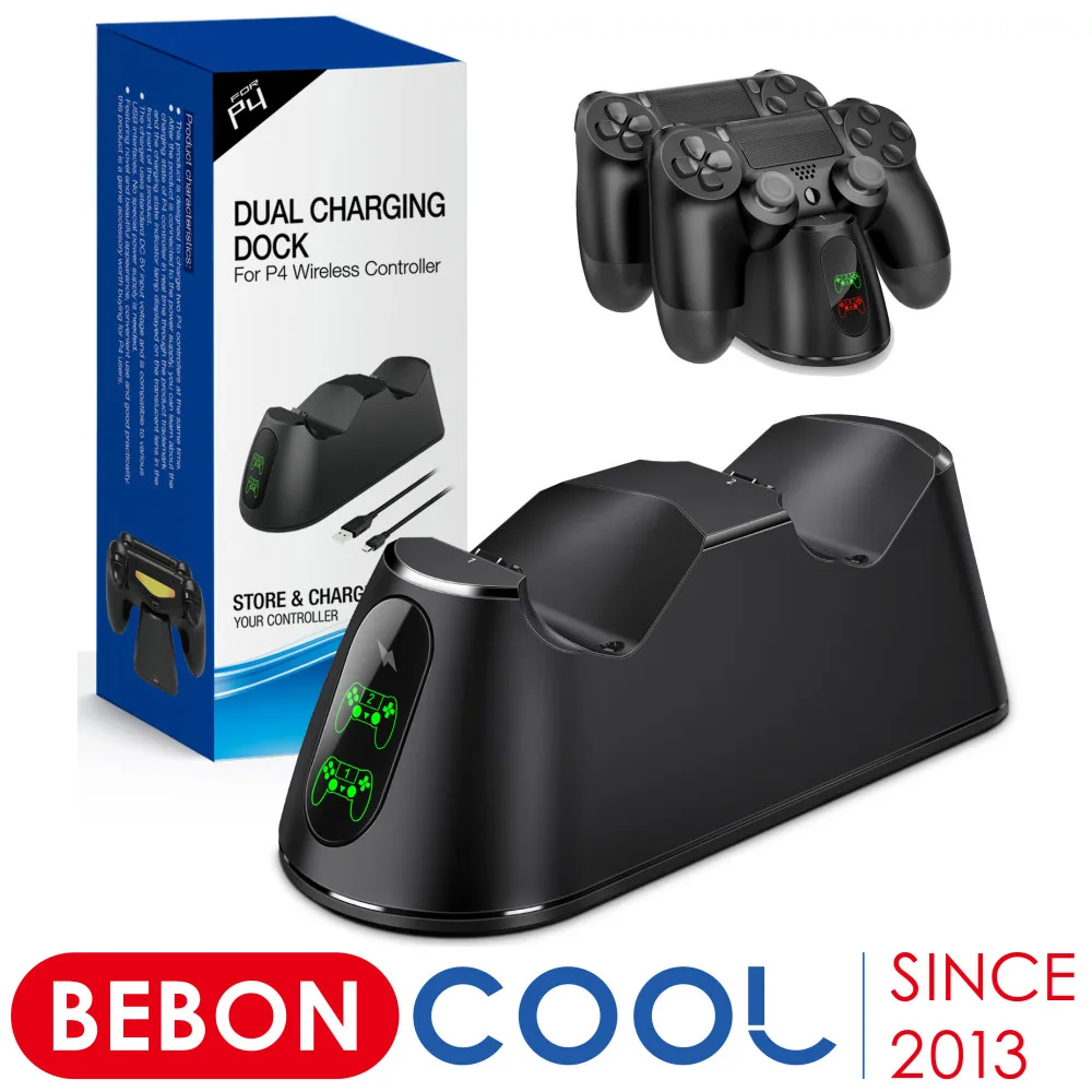 For PS4 Controller Charger Dock Station Dual USB Fast Charging Stand with Status Display for Playstation 4/PS4 Slim/PS4 Pro