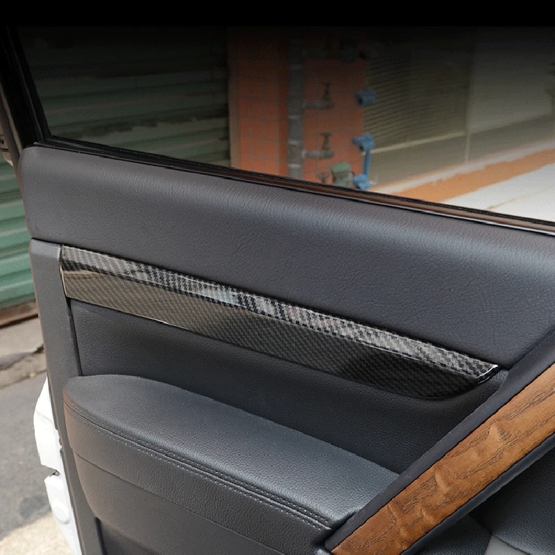Для Mitsubishi Pajero Shogun V80 Montero Limited 2007- карбоновые стильные Автомобильные Боковые дверные ручки в полоску декоративная накладка ABS 4 шт