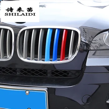 

Car Styling For BMW X5 x6 E70 E71 F15 F16 Accessories Head Front Grille For M Sport Stripes Grill Covers Cap Frame Auto Stickers