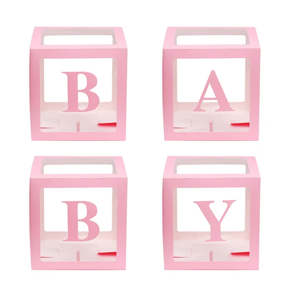 Baby 4 шт./компл. Горячее предложение квадратный Baby Shower шар Коробки прозрачная коробка День рождения Декор hogard - Цвет: Baby