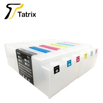 

Tatrix 6 Colors Refillable Empty Ink Cartridge for HP 81 HP81 suit For HP 5000 HP5500 Ploter Printer + Chip Decoder 1 order