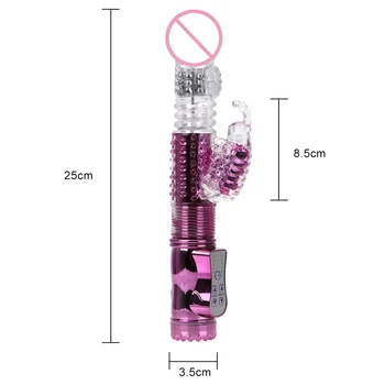 OLO Telescopic Rotating Bead Rabbit Vibrator Sex Toys USB Rechargeable Butterfly Vibrator Dildo Dual Vibration Vibrator Wand 6