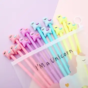 

12pcs Cute Alpaca Gel Pen Kawaii Cartoon Funny School Supplies Gift Signature Ink Pens Korean Creative Stationary for Office