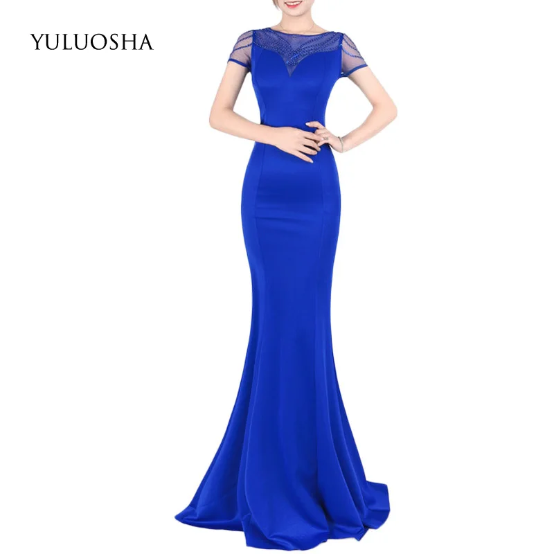 Сексуальное официальное платье YULUOSHA с бисером кружевные трапециевидные