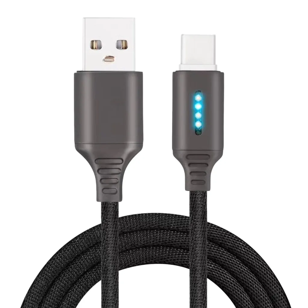 

Smart Auto Cut-off Fast Charging Nylon Cable Intelligent Power off Phone Charging Cable USB for Samsung Note 10 / 10+ plus D40