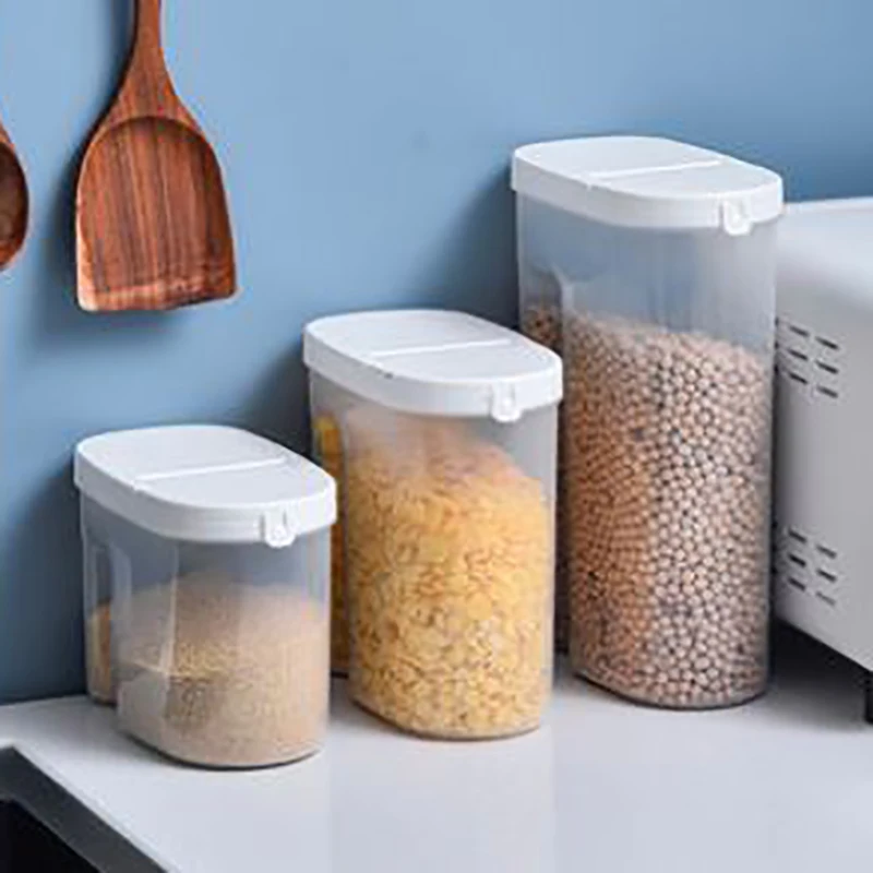 

Kitchen Cereal Box With Lid Multi-purpose Plastic Transparent Sealed Noodles And Fruit Snacks Storage Jar Household Expenses