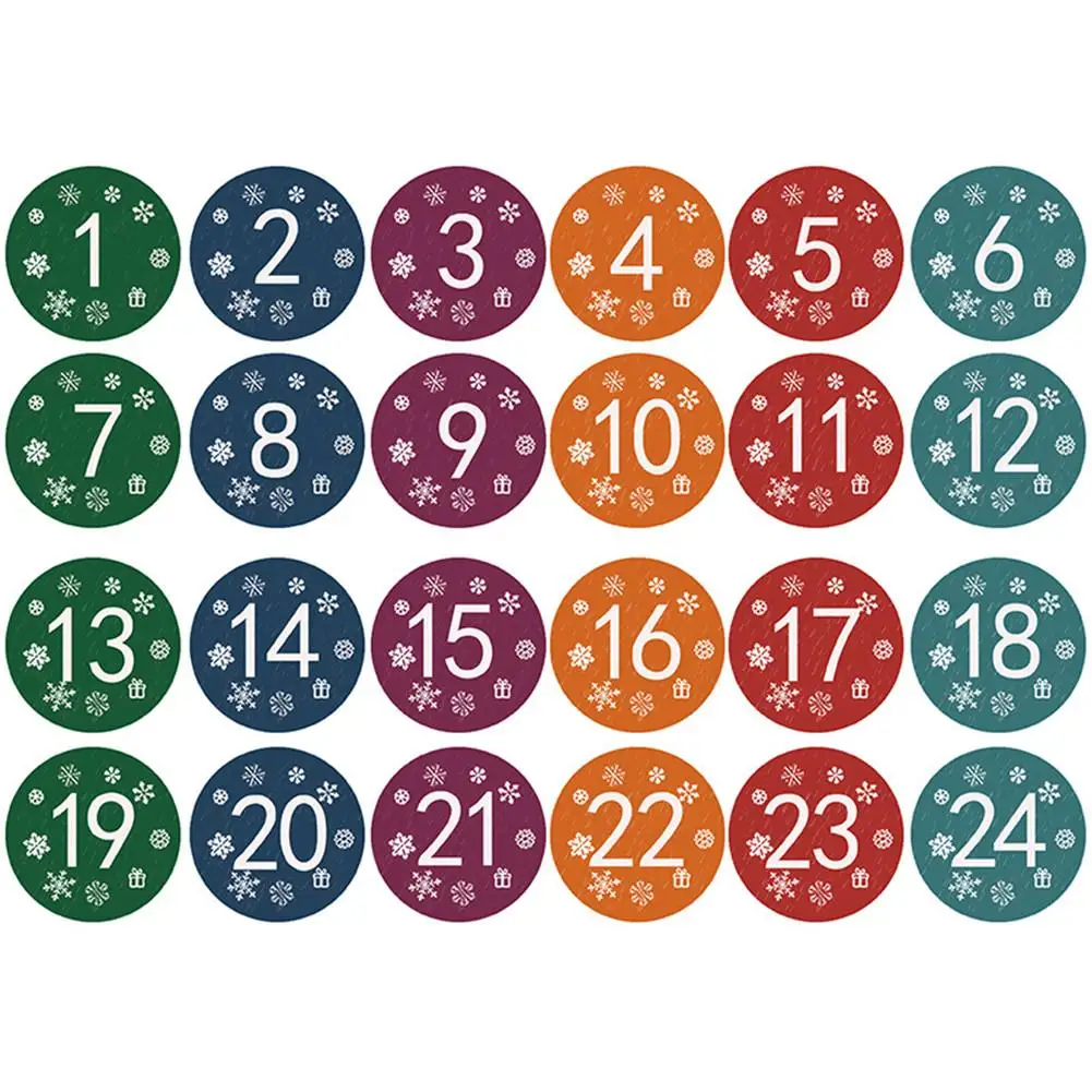 24Pcs Christmas Candy Bag Christmas Countdown Calendar Gift Container Children's Canvas Gift Pouch Christmas Tree Decoration - Цвет: Digital