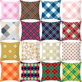 

Colorful Geometric Polyester Cushion Cover Decorative Sofa Cushions Throw Pillow 45x45 Red Pillowcover Pillowcases Home Decor