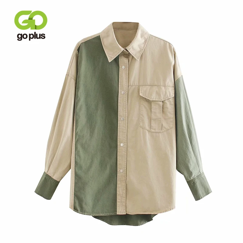 

GOPLUS Autumn Winter Women's Jacket Casual Patchwork Turn Down Collar Long Sleeve Coats Womens Mujer Chaqueta Ropa De Mujer
