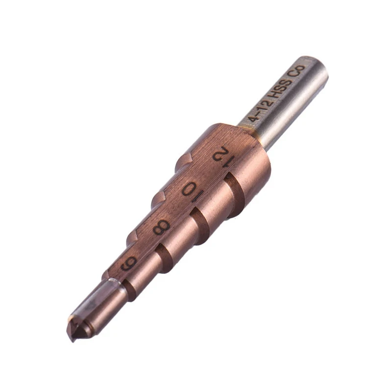 EASY-3Pcs Hss Co M35 hree угловая ручка 4-12/4-20/4-32 мм прямой паз Broca металлический шаг конусное сверло из нержавеющей стали отверстие S