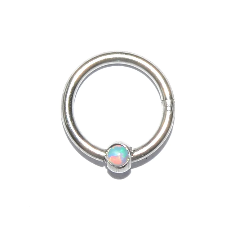 K(1.2X8mm) 1 шт. хирургическая стальная шарнирная перегородка кликер сегмент носа кольцо губы уха хряща Daith пирсинг тела унисекс ювелирные изделия 16 г - Окраска металла: K(1.2X8mm)