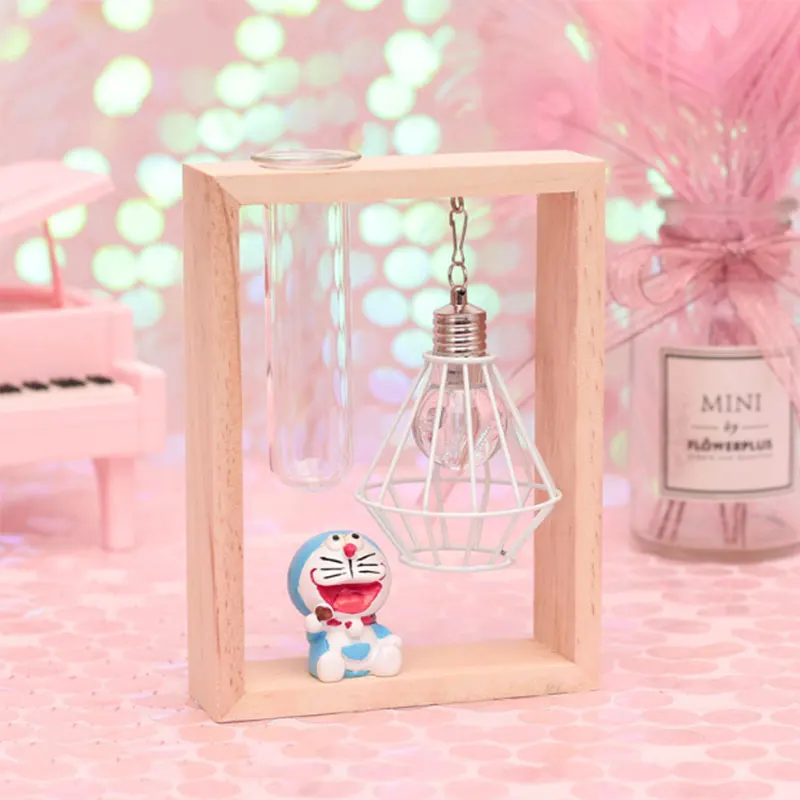 Светодиодный мультяшный ночной Светильник фигурка Doraemon деревянная рамка Настольная лампа для детей Детская спальня декоративная лампа для дома Рождественский подарок для девочек - Испускаемый цвет: B