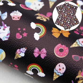 

David accessories 20*34cm Cartoon Litchi Faux Leather Sheets Faux Synthetic Leather Fabric for Bows Vinil Textil DIY ,1Yc9971