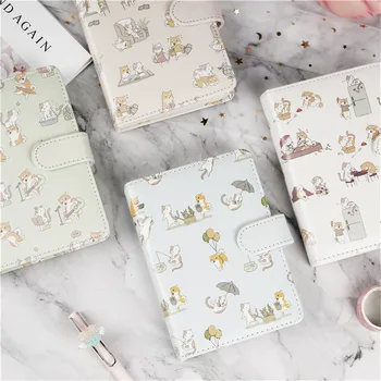 

Kawaii Cat Cartoon Notebook Creative Leather Cover Diary Journal Notebooks Office School Stationery Notepad Sketchbook