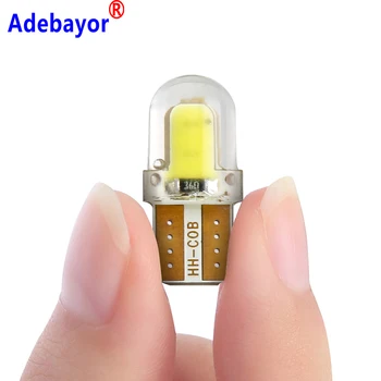 

10pcs LED W5W T10 194 168 W5W COB 8SMD Led Parking Bulb Auto Wedge Clearance Lamp CANBUS Silica Bright White License Light Bulbs