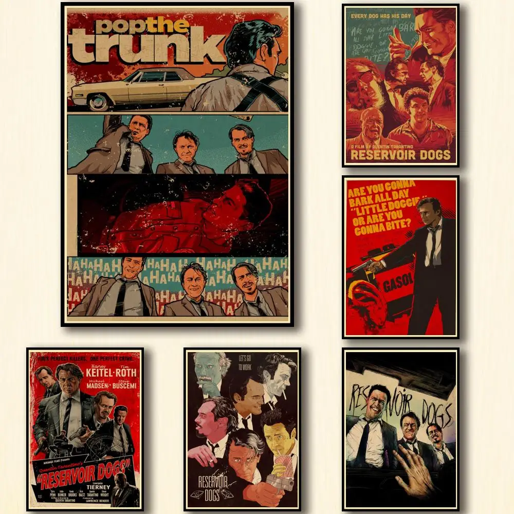 22 дизайна, картина на тему фильма Квентин, собаки, Настенная Наклейка для кофейни, бара