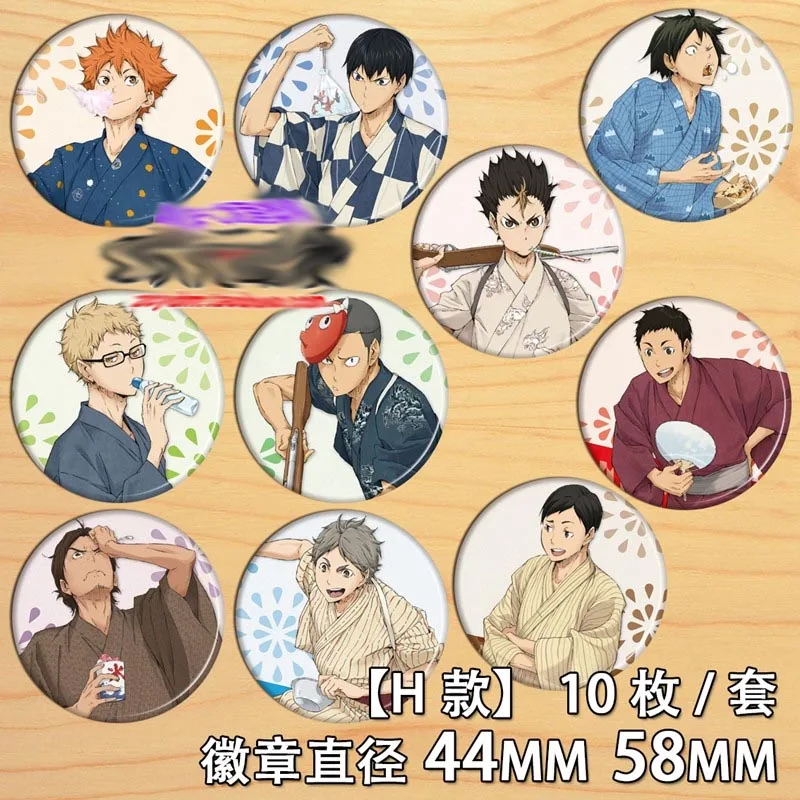 10 шт Япония мультфильм Haikyu! Коллекционная брошь на булавке значки аниме год