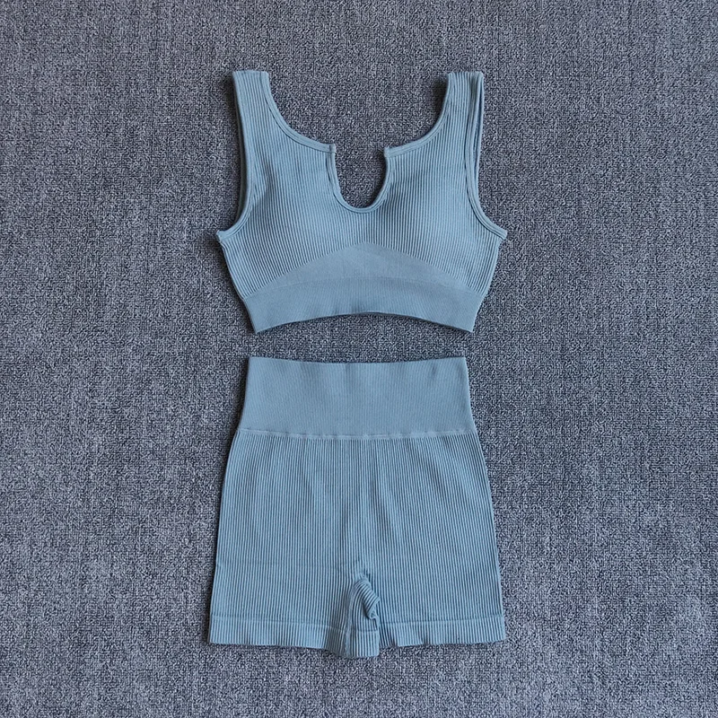 2/4/6PCS Seamless Women Yoga Set Workout Sportswear Fitness Bra Sport Pants Gym Clothing High Waist Leggings Shorts Sports Suits