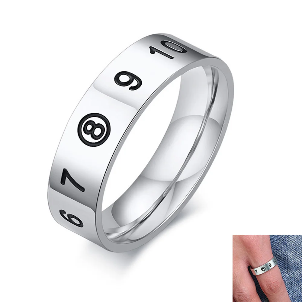 

Fashion Stainless Steel Men Ring Arabic Numerals Wedding Engagement Ring