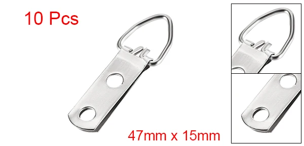 Uxcell 10/30 шт кольцо в виде буквы D рисунок Вешалки 42x16-90x22mm Бронзовый/серебристый/Золотой/Черный Ассортимент Набор для фото висит решения - Цвет: Silver 47x15mm 10pcs