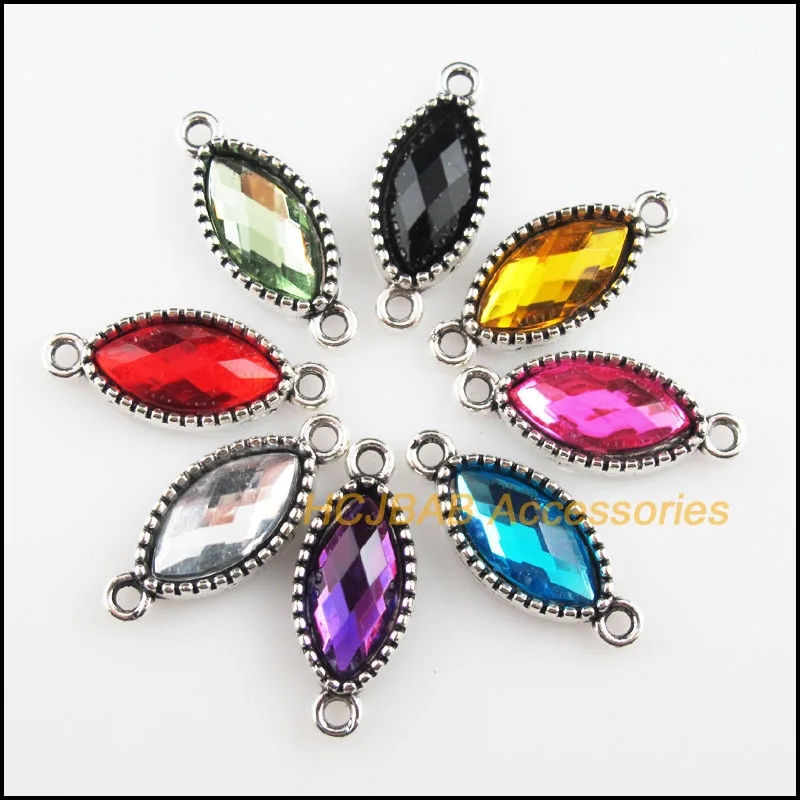 

16 новых цветочных подвесок, фотоакриловые смешанные овальные разъемы 10x24 мм