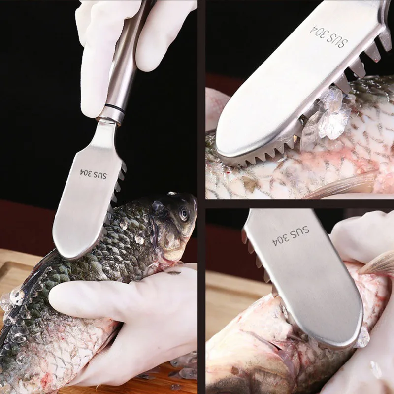 Нержавеющая сталь рыба чешуя скребок бытовой ручной рыба скребок портативный кухонный гаджет для дома