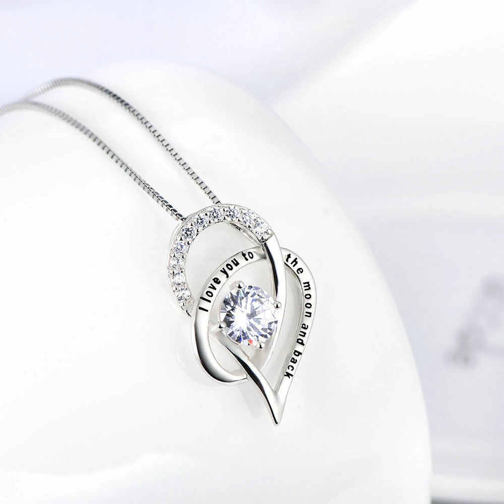 Циркониевый камень I Love You to the Moon and Back ожерелье женский Простой Привлекательный цепочка ожерелье без ожерелья мама девушка друг Ювелирное Украшение подарок
