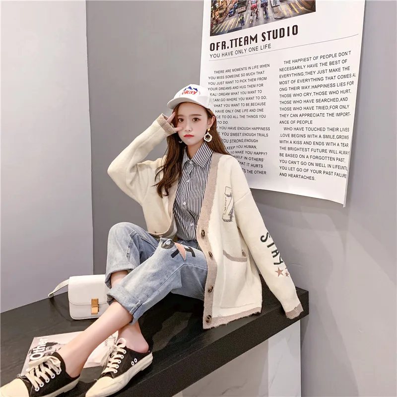 Зимний Корейский женский зимний Sueter Moda Sueter Cuello En V свитер для Женский вязаный свитер женская зимняя одежда