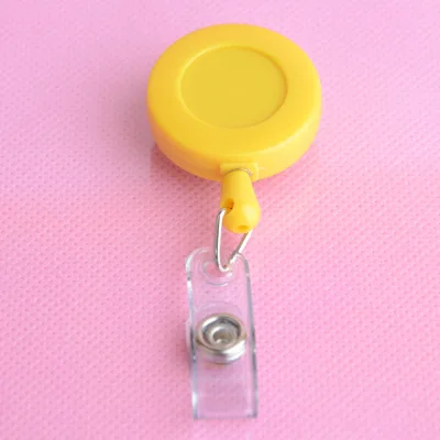 200pcs Retractable Pull Key Ring Chain Reel ID Lanyard Name Tag Card Badge Holder Reel Recoil Belt Key Ring Clip