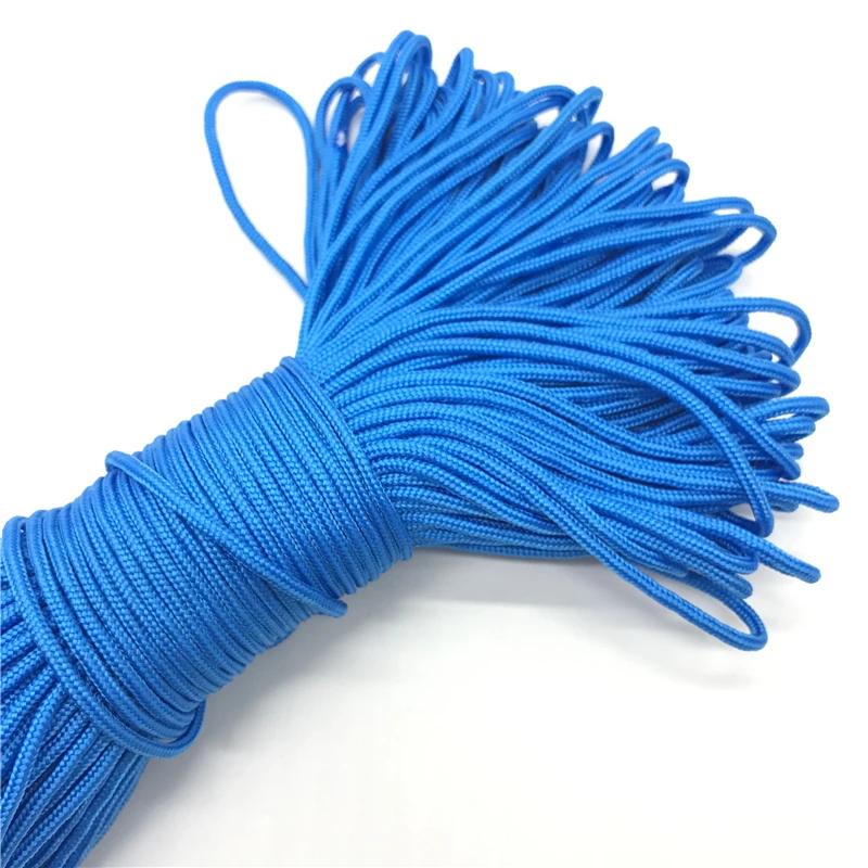 Light Blue 10 ярдов/лот 2 мм сплошной парашютный шнур веревочка Mil тип спецификации одна нить альпинистское снаряжение для выживания Паракорд - Цвет: Light Blue