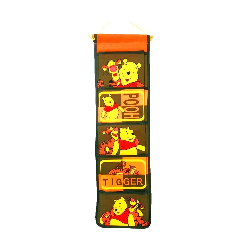 Brown Weini bear Теперь Подарочный крючок мультфильм настенный подвесной для хранения сумка модная игрушка органайзер для макияжа 5 карманов Висячие Сумки для хранения двери ванной - Цвет: Brown Weini bear