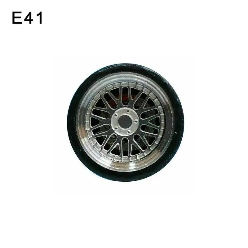 4pcs/set Alloy Wheels Tire Set Axles Vehicle Wheels Retro Thick Tire Modified Alloy Car Refit Wheels For 1/64 Vehicle Car Model - Цвет: N