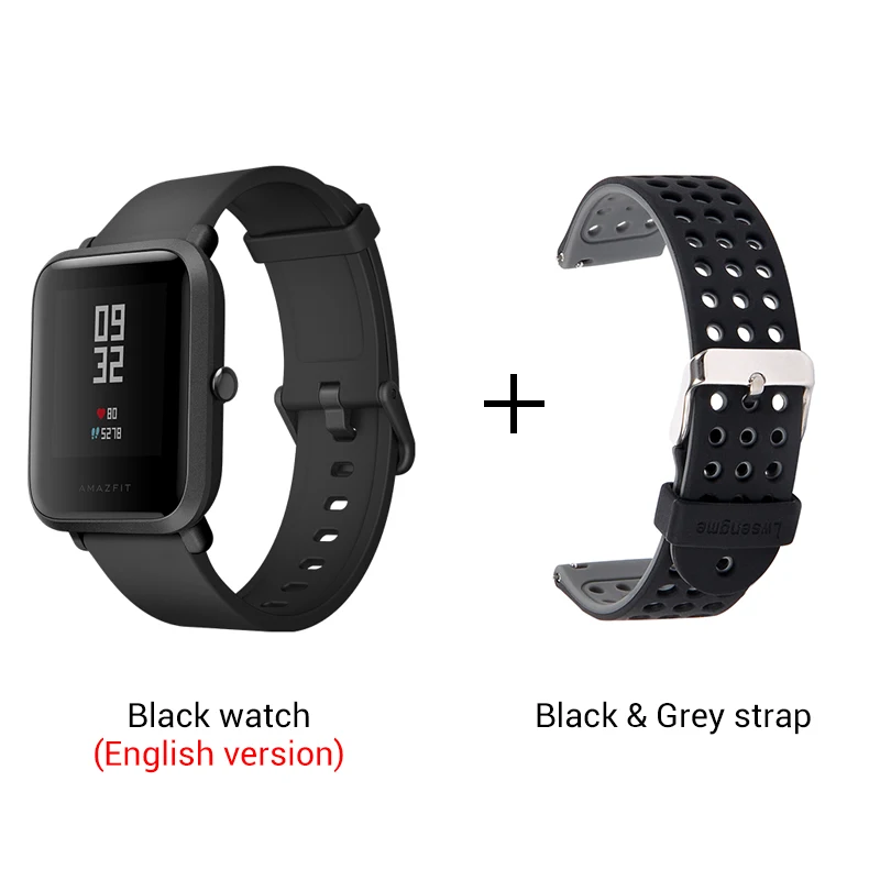 and grey strap Умные часы Xiaomi Amazfit bip со склада России - Цвет: and grey strap