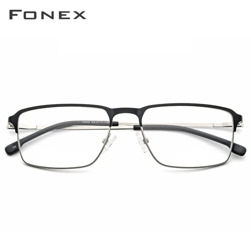FONEX, сплав, очки, мужские, по рецепту, оправа для очков, ультра-светильник, полная оправа, квадратные, для близорукости, оптические оправы, Безвинтовые очки 7052