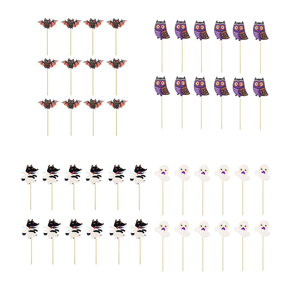 12 Sets Cute Cupcake Picks Jungle Safari Favors Cake Toppers Party Decors
